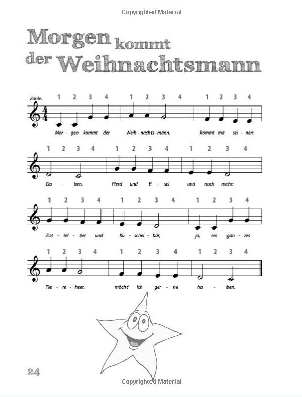 Die neue Blockflötenschule - Lied Morgen kommt der Weihnachtsmann