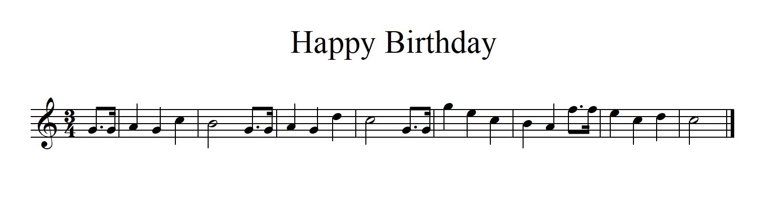 Happy Birthday in C-Dur für die Blockflöte