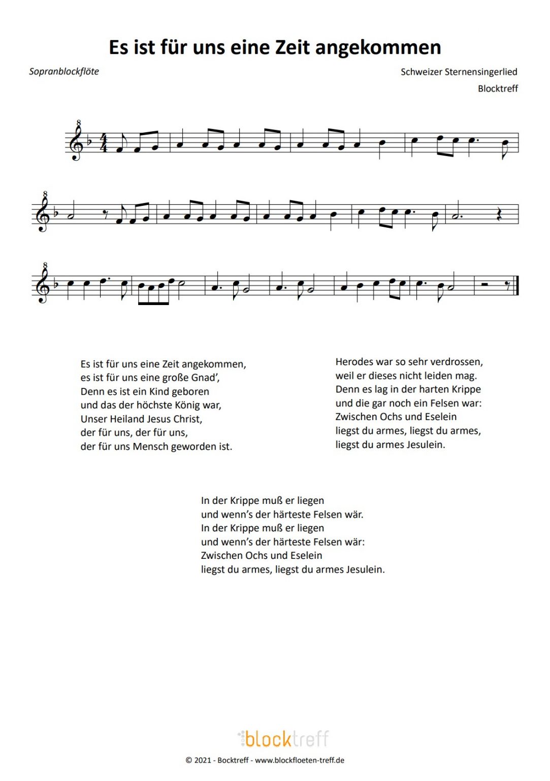 Es Ist Für Uns Eine Zeit Angekommen Noten Pdf Es ist für uns eine Zeit angekommen Noten - Blockflöten-Treff
