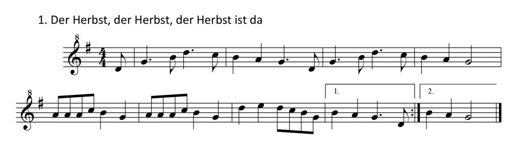 Herbstlieder Noten - Der Herbst ist da