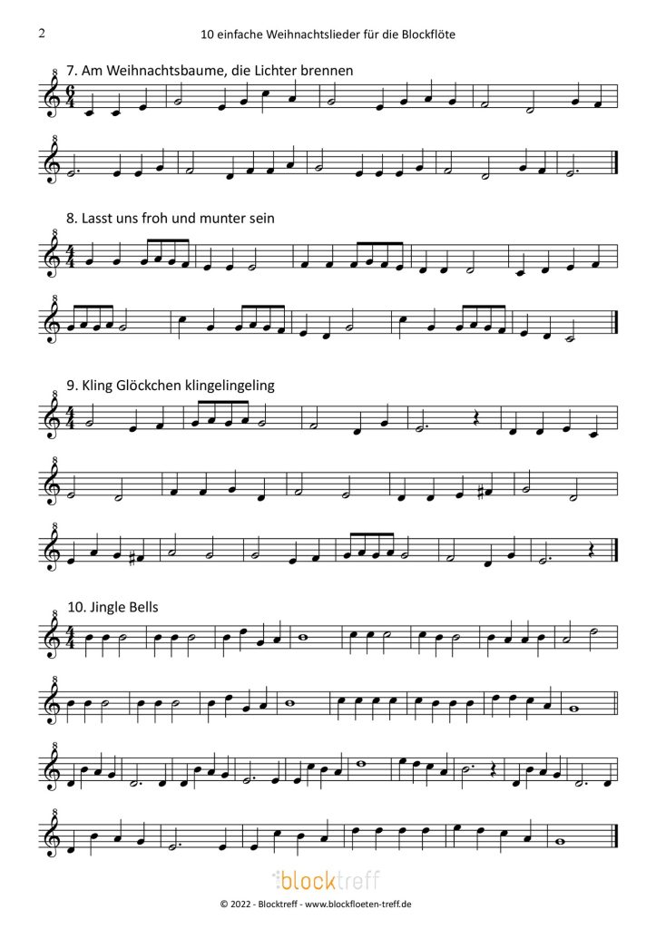 Weihnachtslied flöte Anfänger - Seite 2